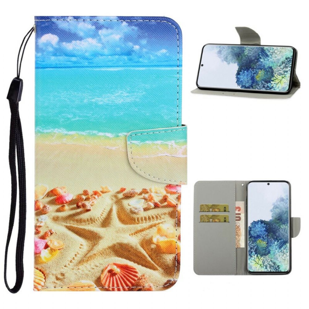 Folio-hoesje voor Samsung Galaxy S21 Plus 5G Met Ketting Thongstrand