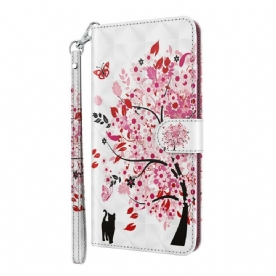 Leren Hoesje voor Samsung Galaxy S21 Plus 5G Roze Boom