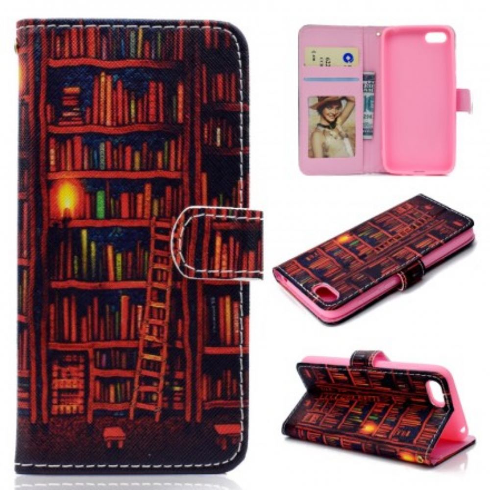 Folio-hoesje voor Huawei Y5 2018 Bibliotheek