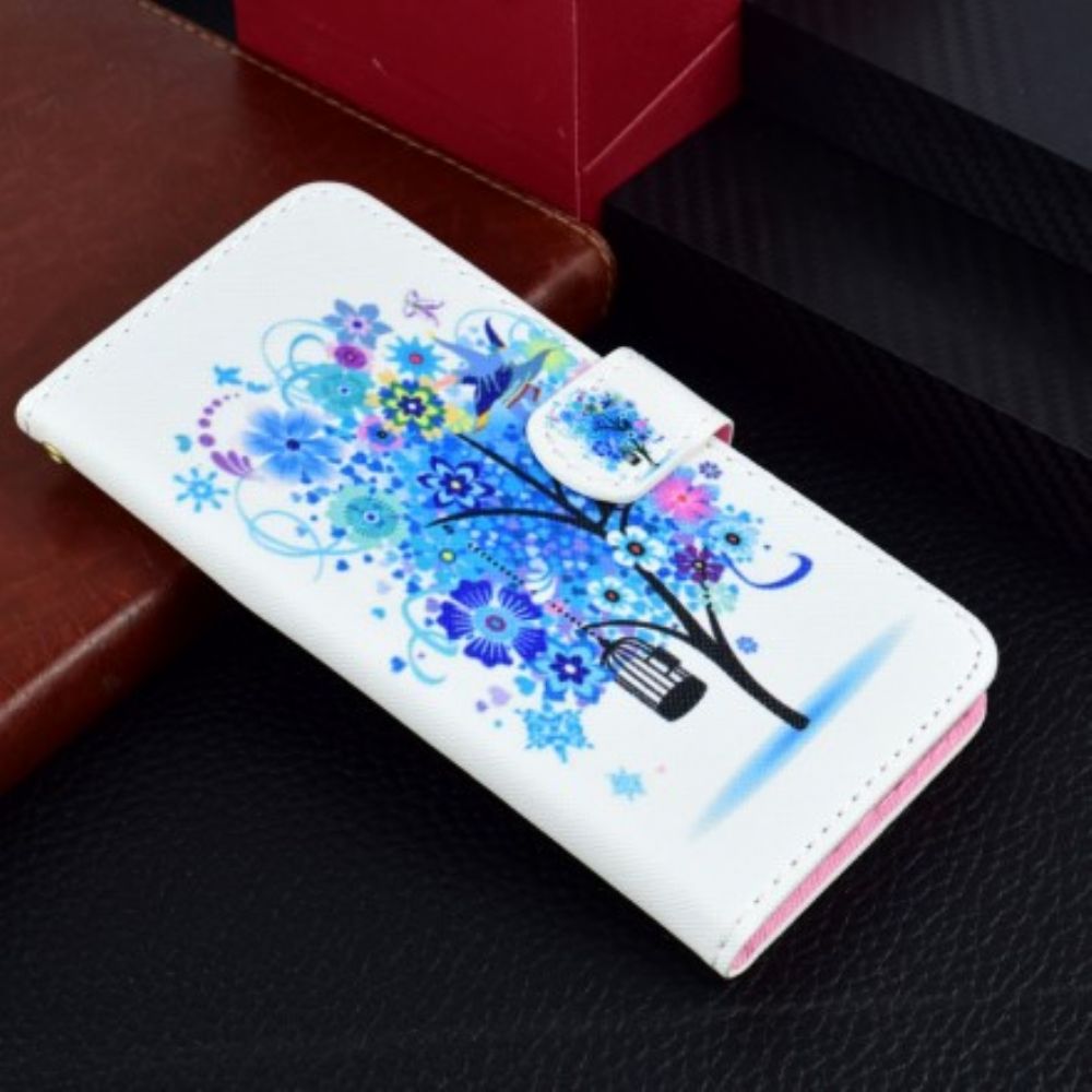 Folio-hoesje voor Huawei Y5 2018 Bloeiende Blauwe Boom