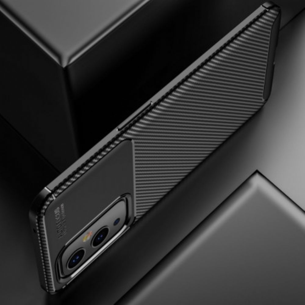 Hoesje voor OnePlus 9 Flexibele Koolstofvezeltextuur