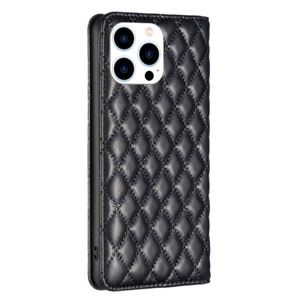 Folio-hoesje iPhone 16 Pro Telefoonhoesje Gewatteerde Binfen Kleur