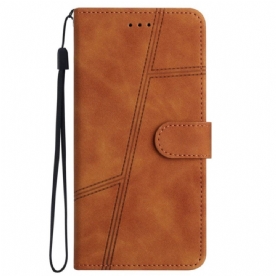 Folio-hoesje iPhone 16 Pro Telefoonhoesje Lijnen En Trekkoorden