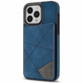 Hoesje iPhone 16 Pro Kaarthouder Met Geometrisch Patroon