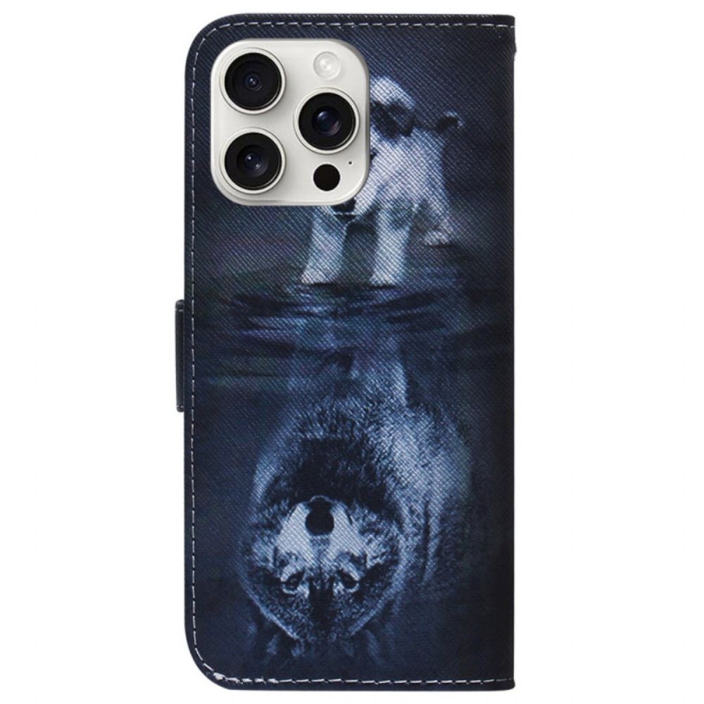 Leren Hoesje iPhone 16 Pro Puppydroom Bescherming Hoesje