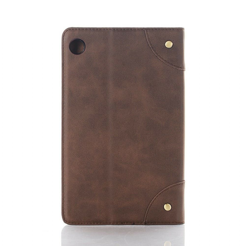 Cover voor Huawei MatePad T 8 Vintage Kunstleer Klinknagels