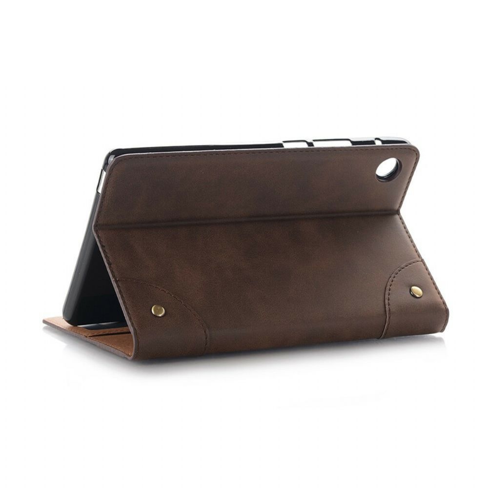 Cover voor Huawei MatePad T 8 Vintage Kunstleer Klinknagels