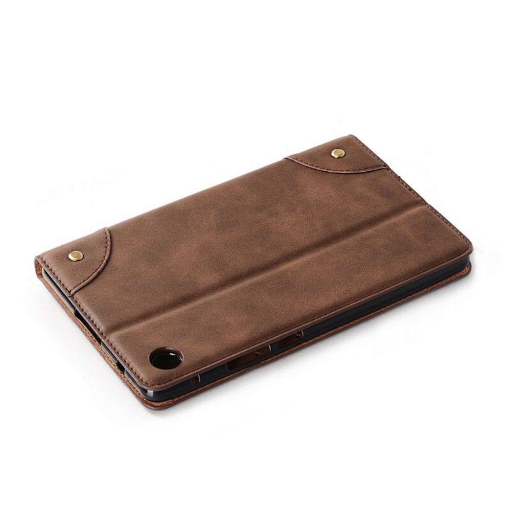 Cover voor Huawei MatePad T 8 Vintage Kunstleer Klinknagels