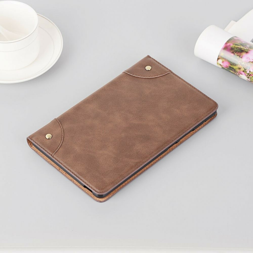 Cover voor Huawei MatePad T 8 Vintage Kunstleer Klinknagels