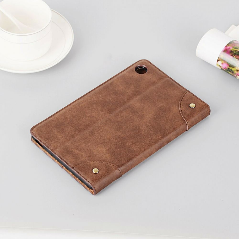 Cover voor Huawei MatePad T 8 Vintage Kunstleer Klinknagels