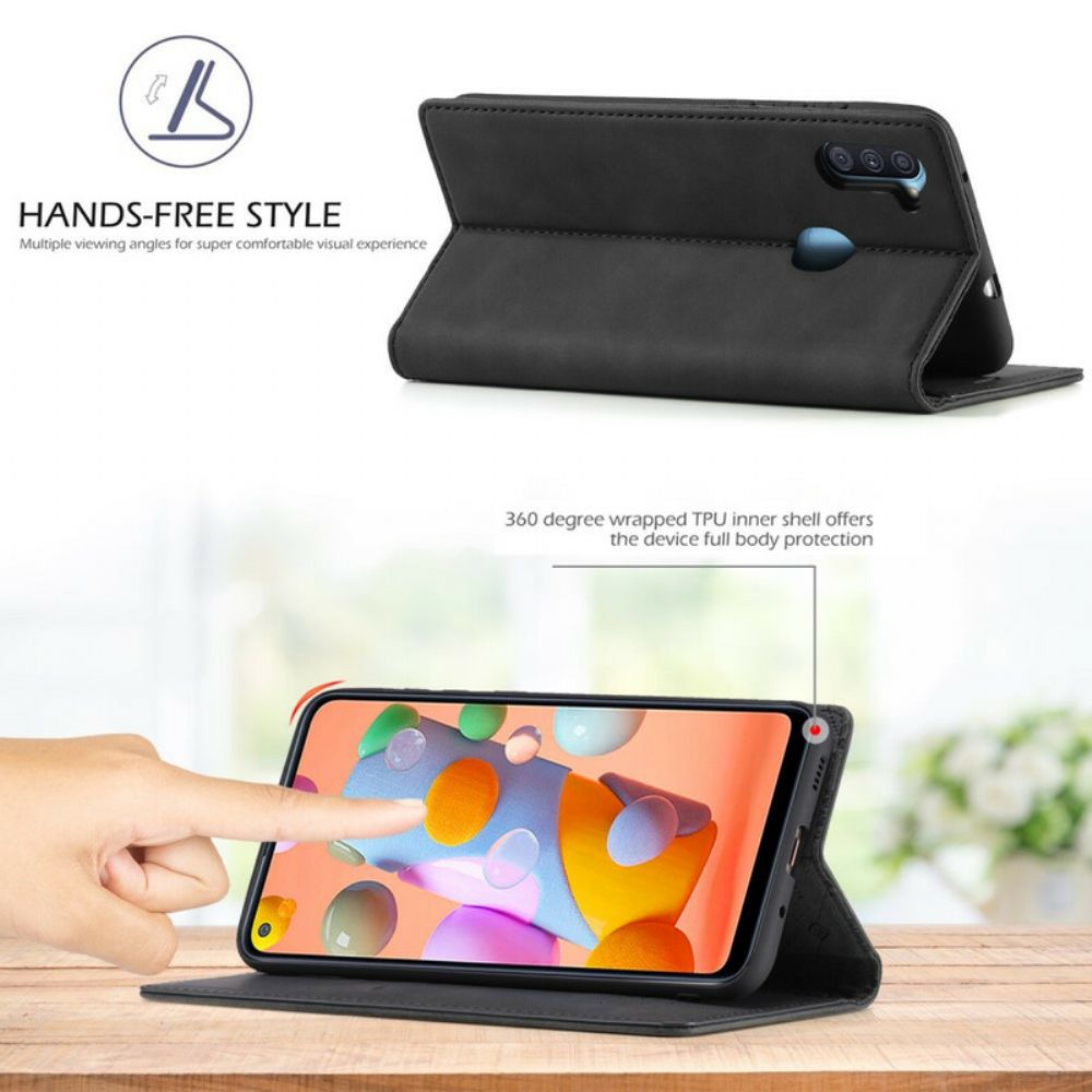 Bescherming Hoesje voor Samsung Galaxy M11 Folio-hoesje Lc.imeeke Leereffect