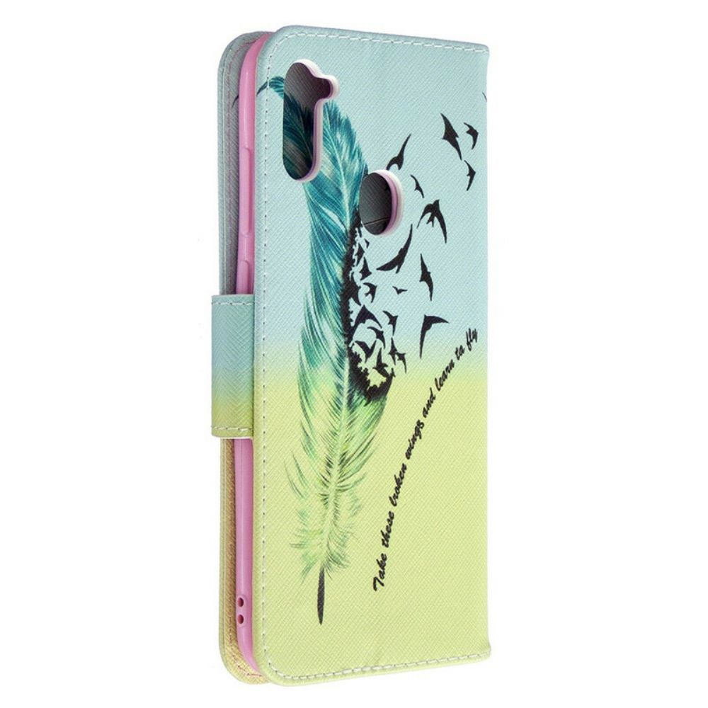 Folio-hoesje voor Samsung Galaxy M11 Leren Vliegen