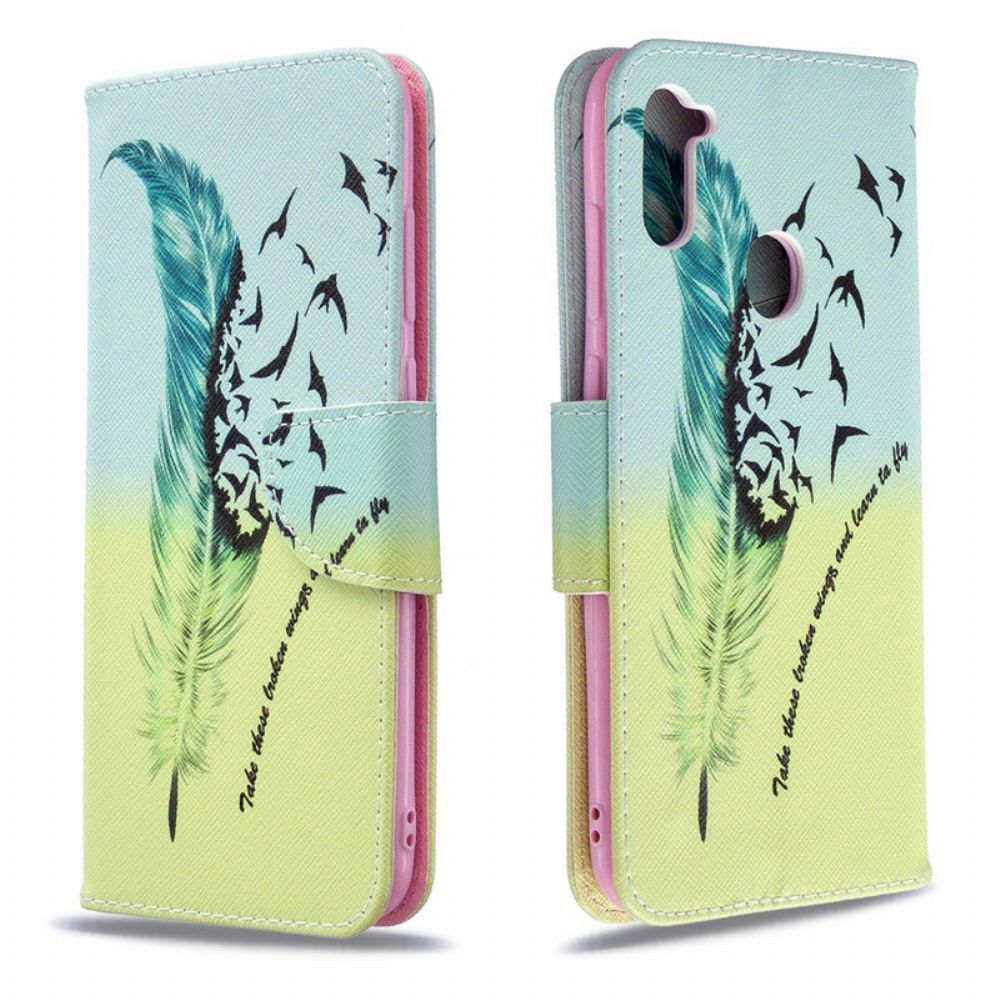 Folio-hoesje voor Samsung Galaxy M11 Leren Vliegen