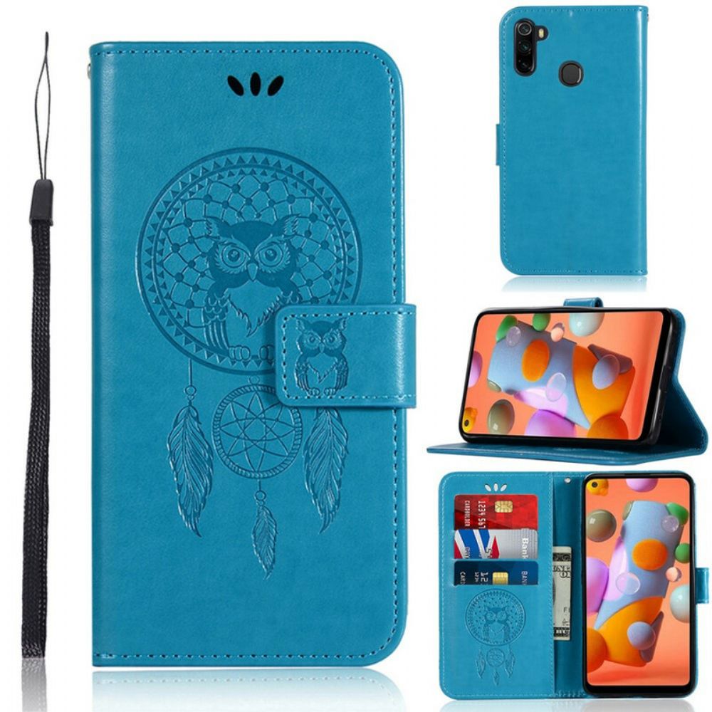 Leren Hoesje voor Samsung Galaxy M11 Lederen Effect Dromenvanger Uil