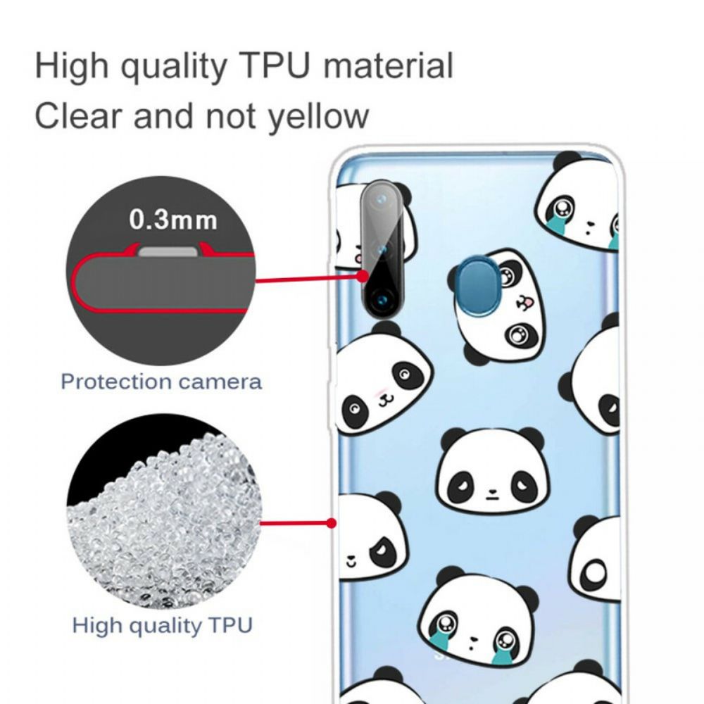 Telefoonhoesje voor Samsung Galaxy M11 Transparante Sentimentele Panda's