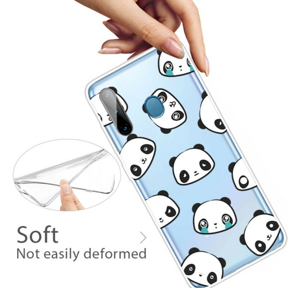 Telefoonhoesje voor Samsung Galaxy M11 Transparante Sentimentele Panda's
