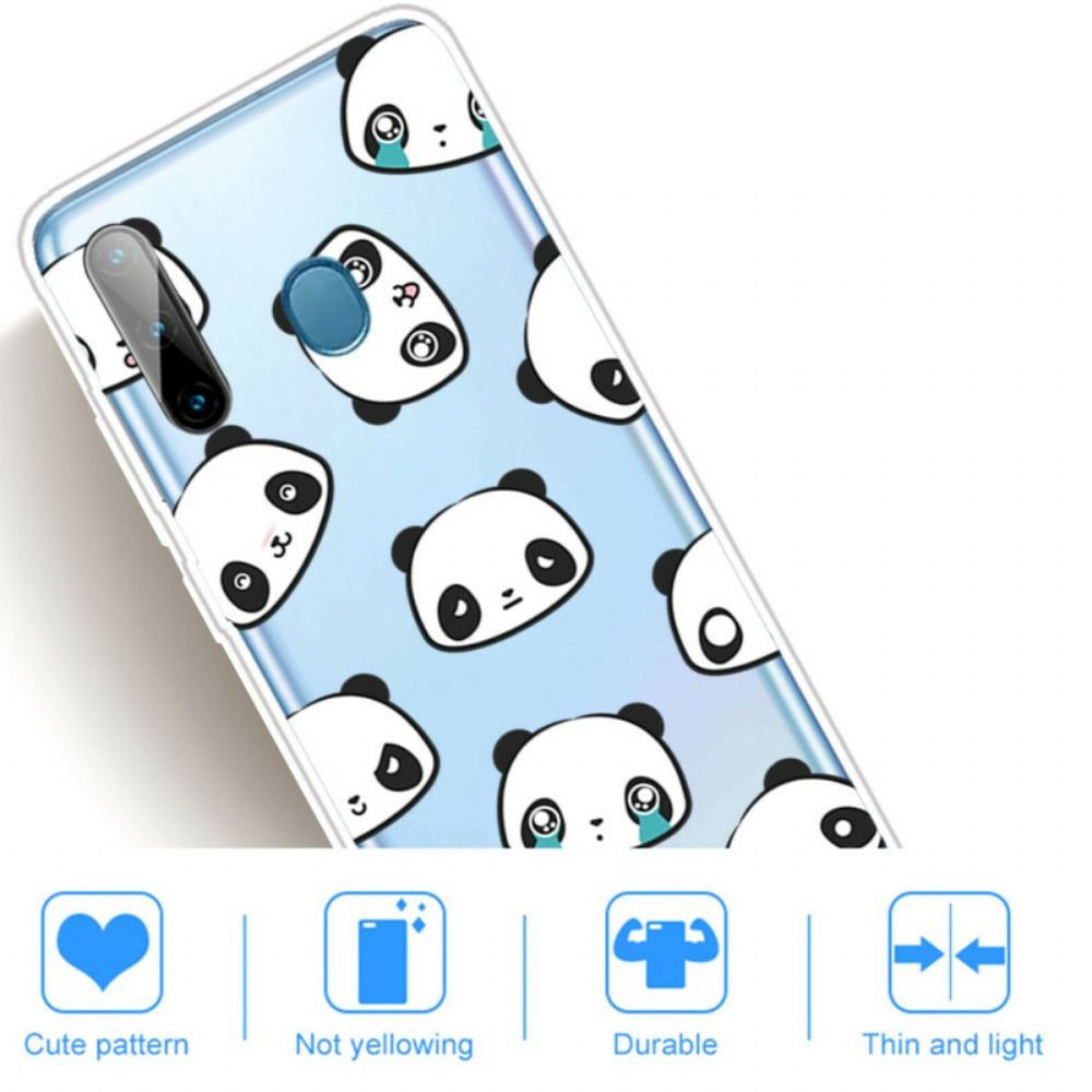Telefoonhoesje voor Samsung Galaxy M11 Transparante Sentimentele Panda's