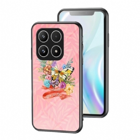 Cover Hoesje Xiaomi 17 Telefoonhoesje Gehard Glas Met Vlinderpatroon