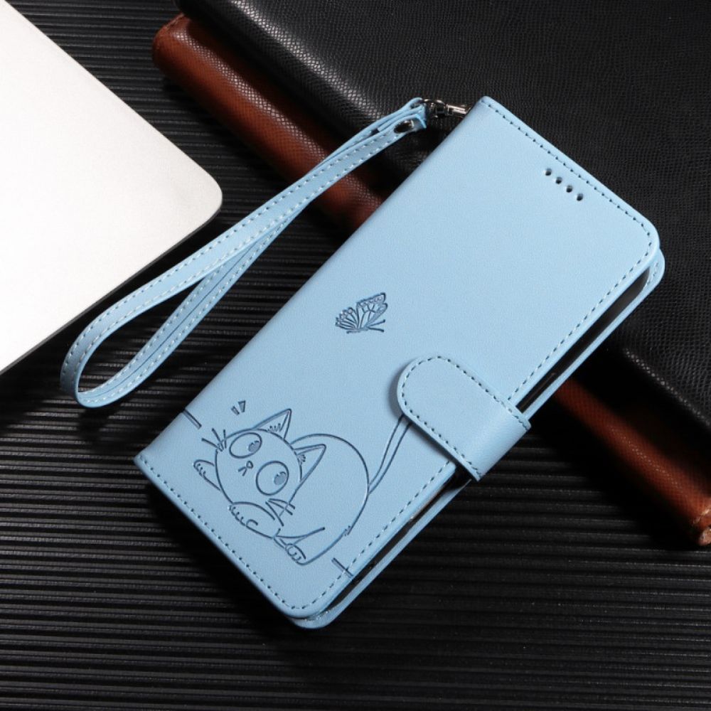 Flip Case Leren Xiaomi 17 Grafische Kattenband