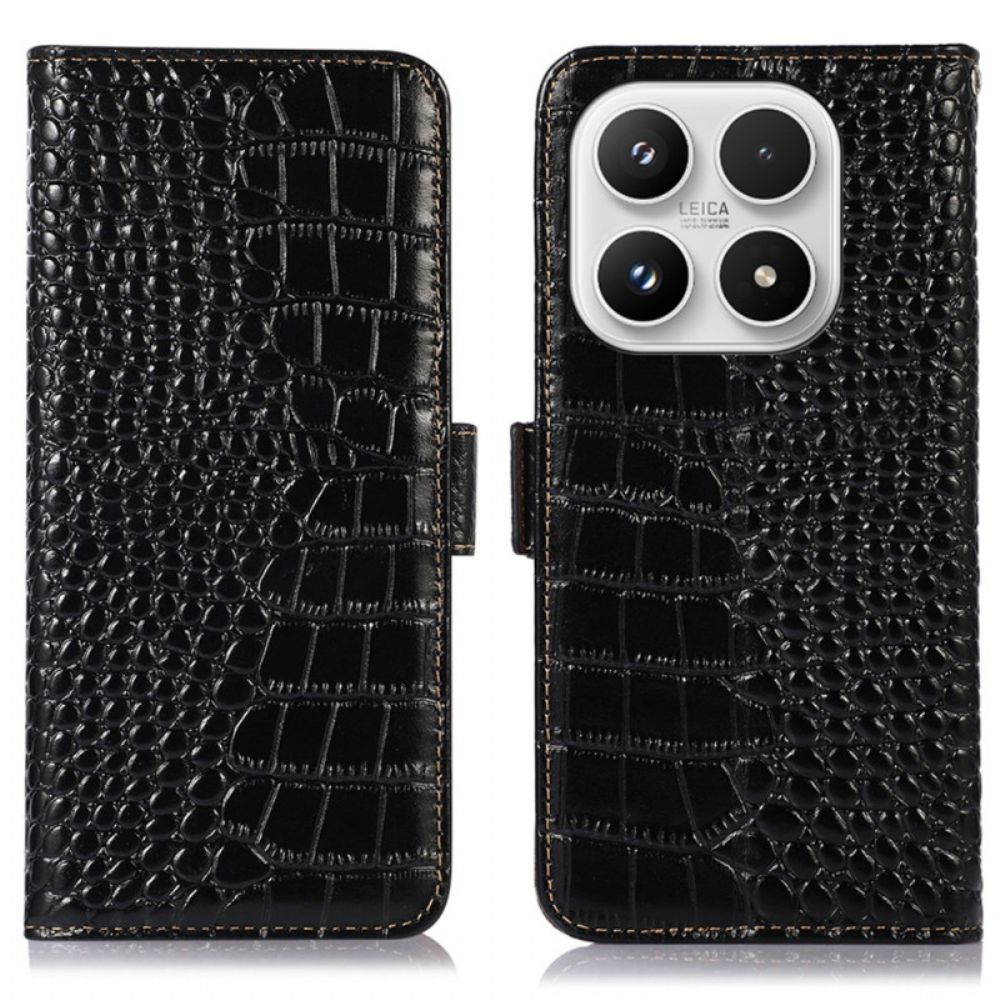 Flip Case Leren Xiaomi 17 Leer Met Krokodillenprint