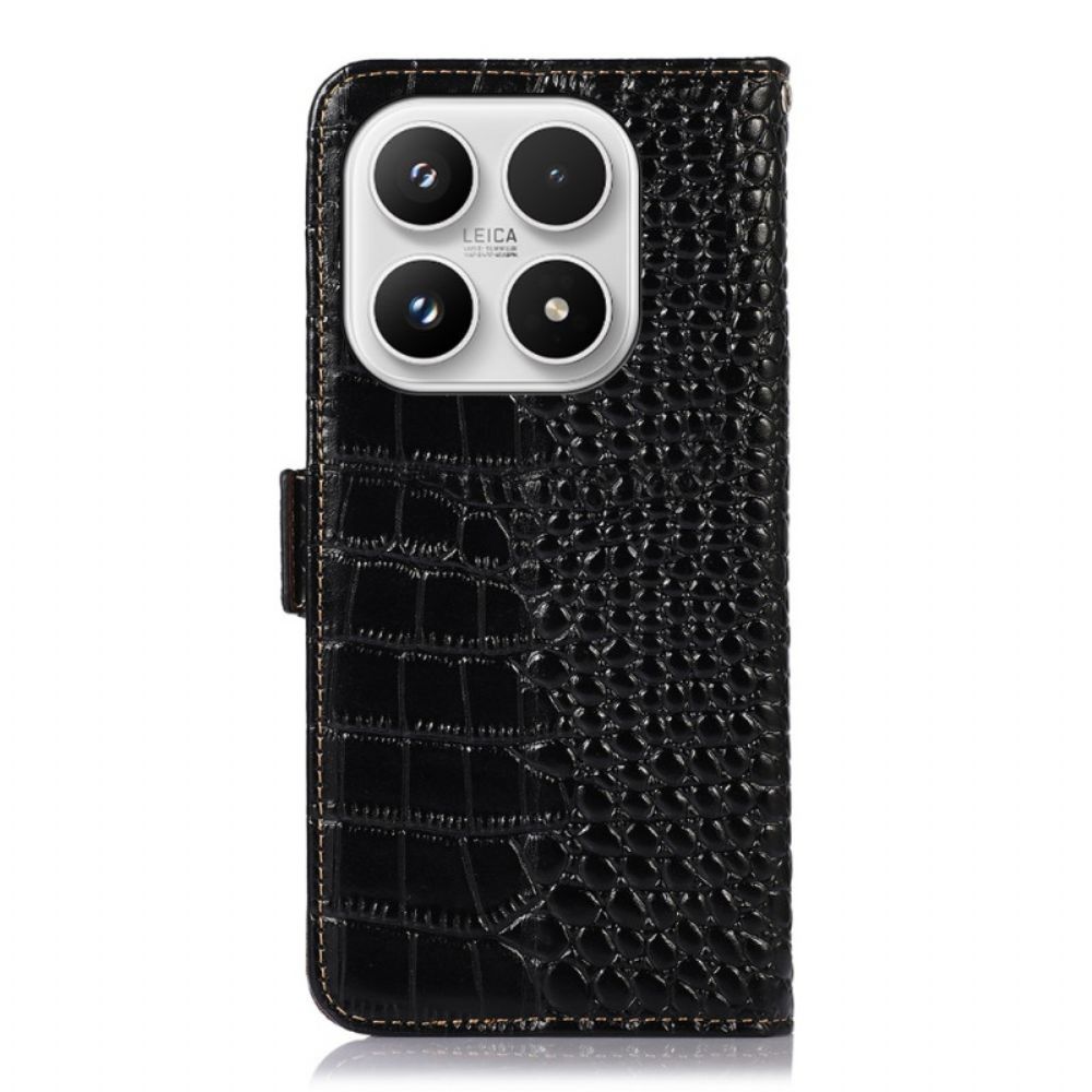 Flip Case Leren Xiaomi 17 Leer Met Krokodillenprint