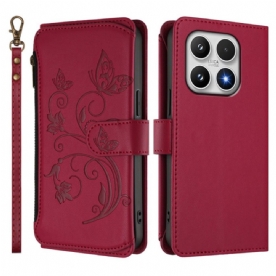 Flip Case Leren Xiaomi 17 Portemonnee Met Bloemenprint
