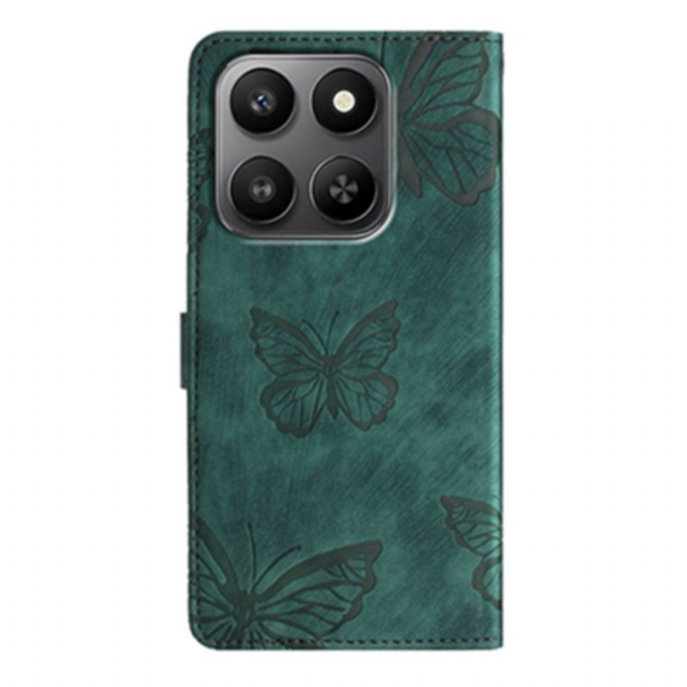 Flip Case Leren Xiaomi 17 Suède Vlindereffect