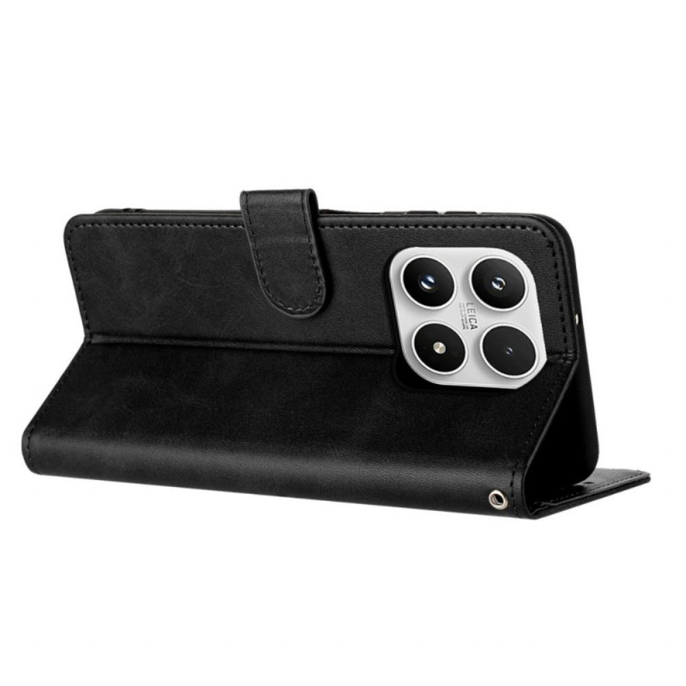 Folio-hoesje Xiaomi 17 Leereffect Met Koord