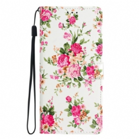 Folio-hoesje Xiaomi 17 Roze Bloemenpatroon