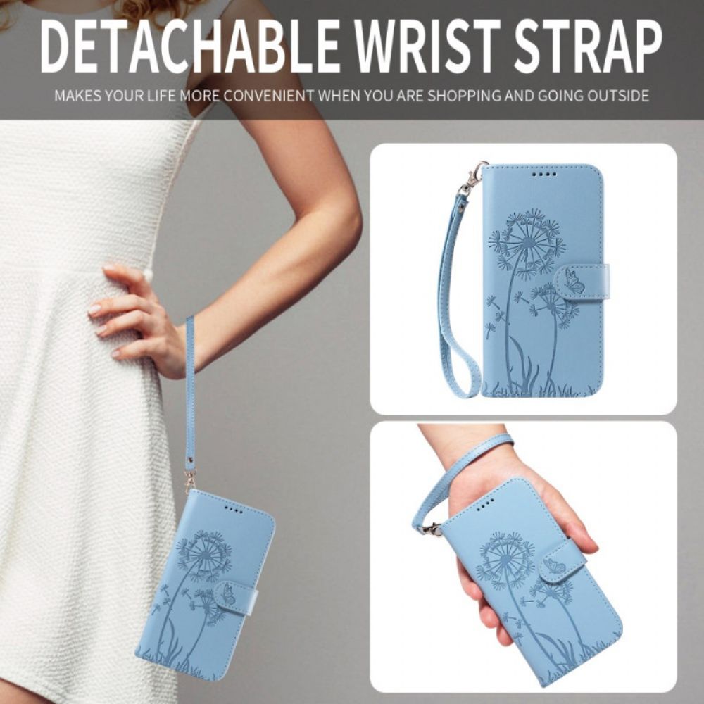 Folio-hoesje Xiaomi 17 Telefoonhoesje Bandje Met Paardenbloemdesign