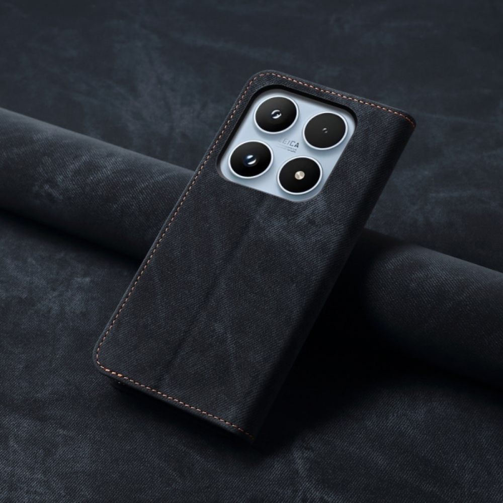 Folio-hoesje Xiaomi 17 Telefoonhoesje Denimtextuur