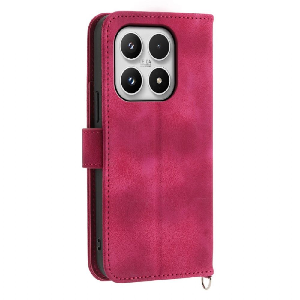 Folio-hoesje Xiaomi 17 Telefoonhoesje Kanten Suède-effect