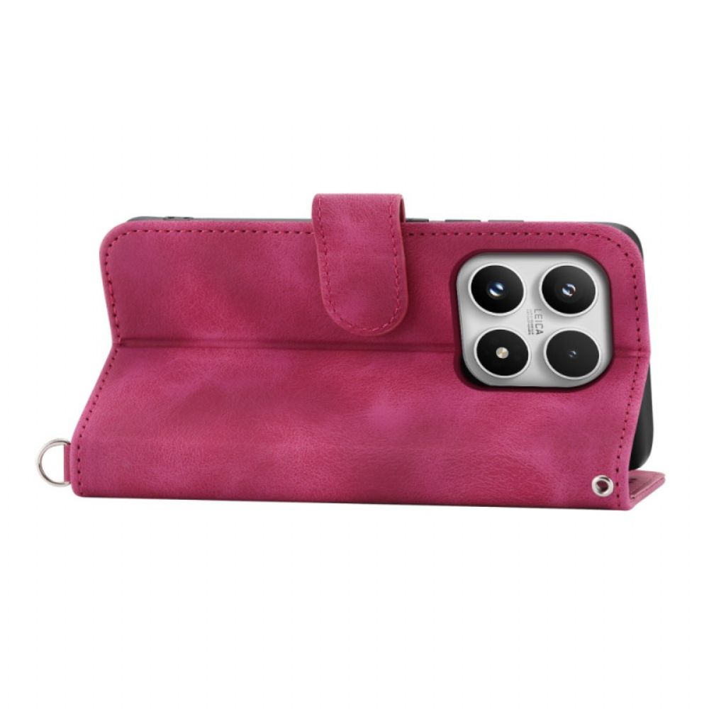 Folio-hoesje Xiaomi 17 Telefoonhoesje Kanten Suède-effect