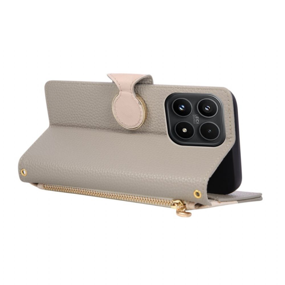 Folio-hoesje Xiaomi 17 Tweekleurige Portemonnee Met Polsbandje