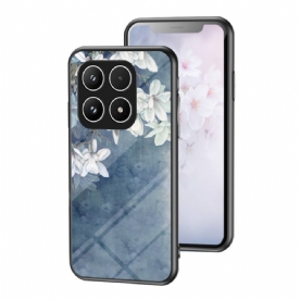 Hoesje Voor Xiaomi 17 Gehard Glas Met Bloemenpatroon