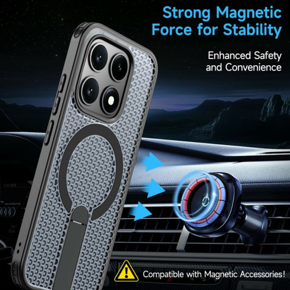 Hoesje Xiaomi 17 Magnetische Rasterstructuur Met Standaard Bescherming Hoesje