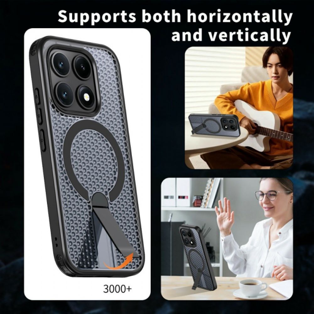 Hoesje Xiaomi 17 Magnetische Rasterstructuur Met Standaard Bescherming Hoesje