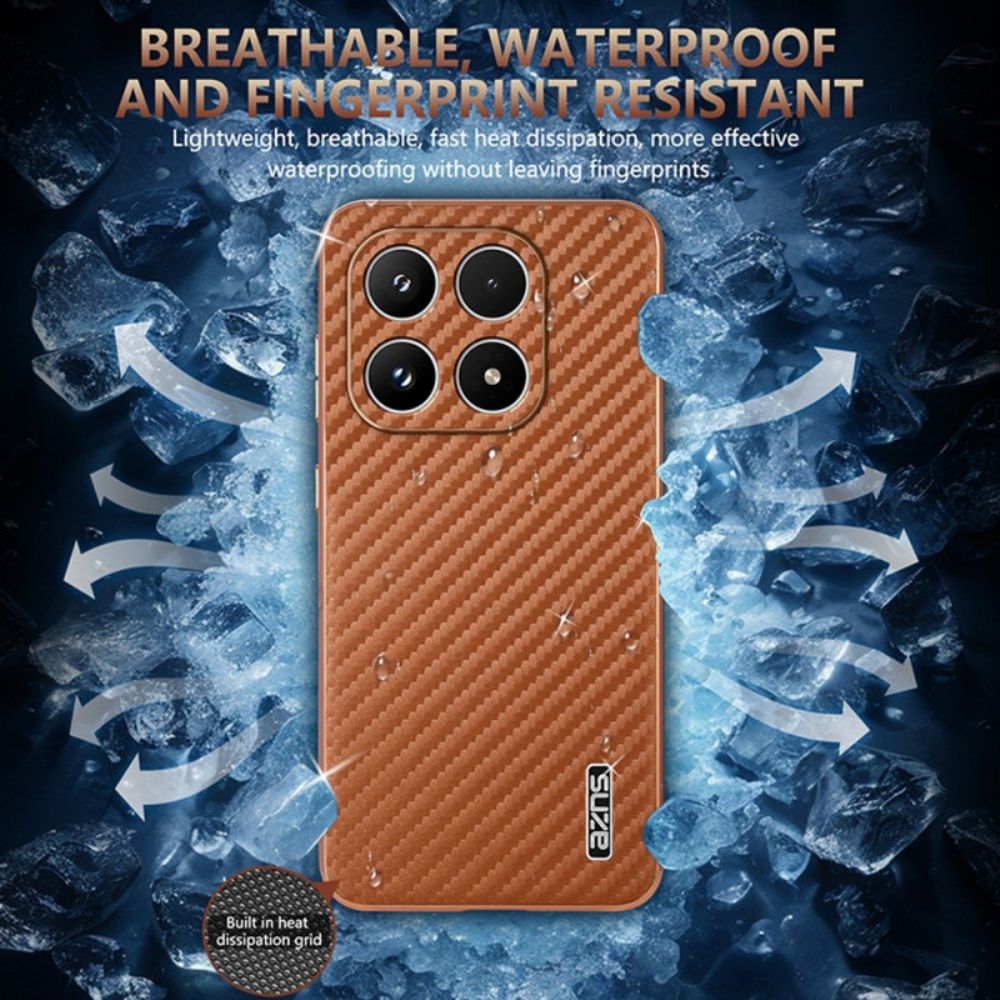 Hoesje Xiaomi 17 Textuur Azns Koolstofvezel Bescherming Hoesje