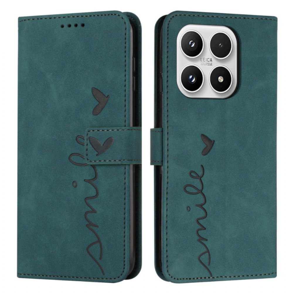 Leren Hoesje Voor Xiaomi 17 Hart En Glimlach