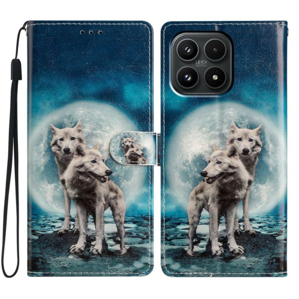 Leren Hoesje Voor Xiaomi 17 Twee Wolven