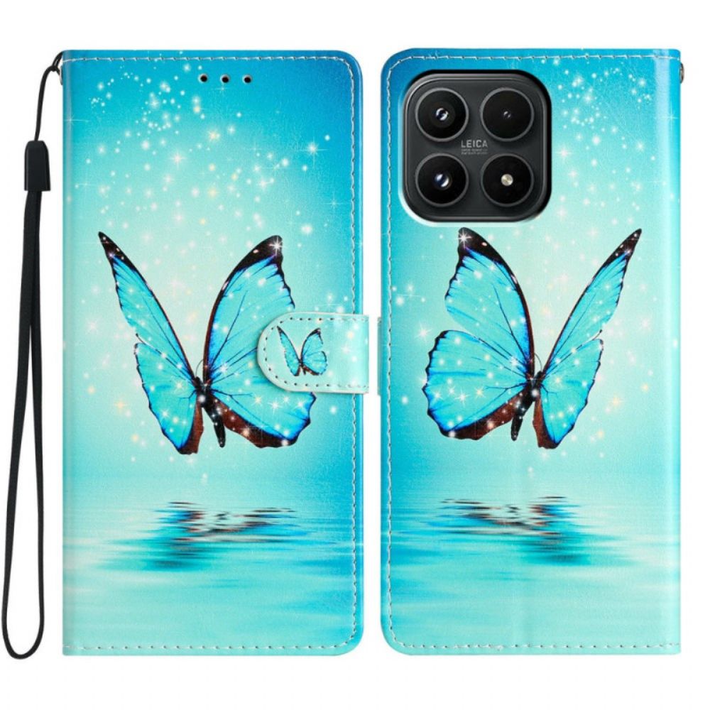 Leren Hoesje Voor Xiaomi 17 Vlinder Op Het Water