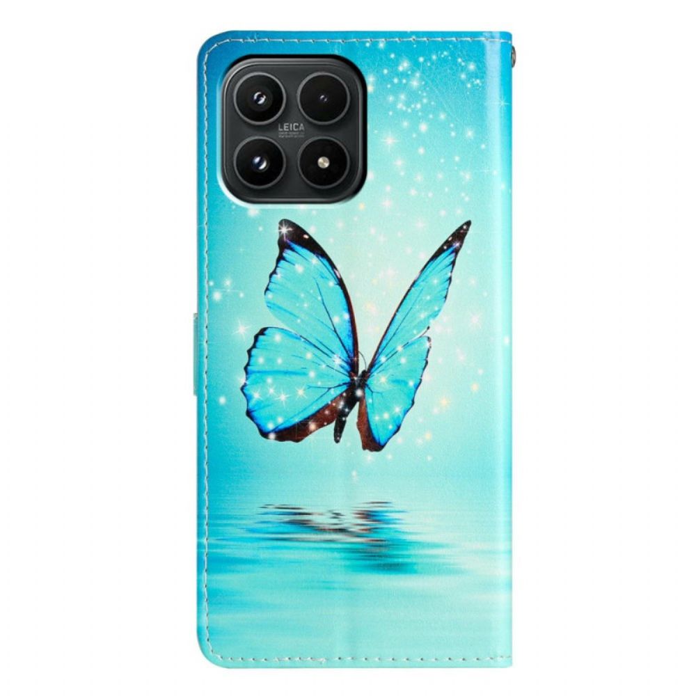 Leren Hoesje Voor Xiaomi 17 Vlinder Op Het Water