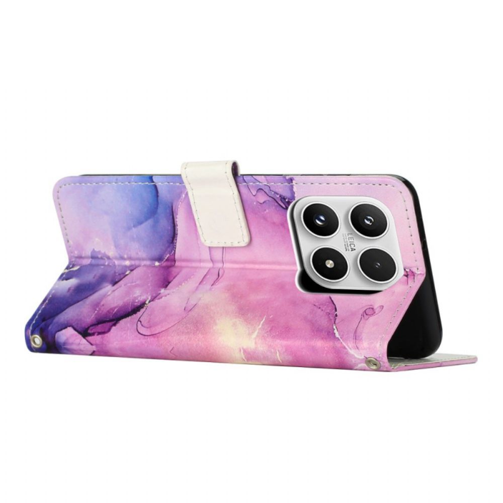 Leren Hoesje Xiaomi 17 Marmer Bescherming Hoesje