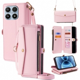 Leren Hoesje Xiaomi 17 Portemonnee Met Schouderband En Koord Bescherming Hoesje