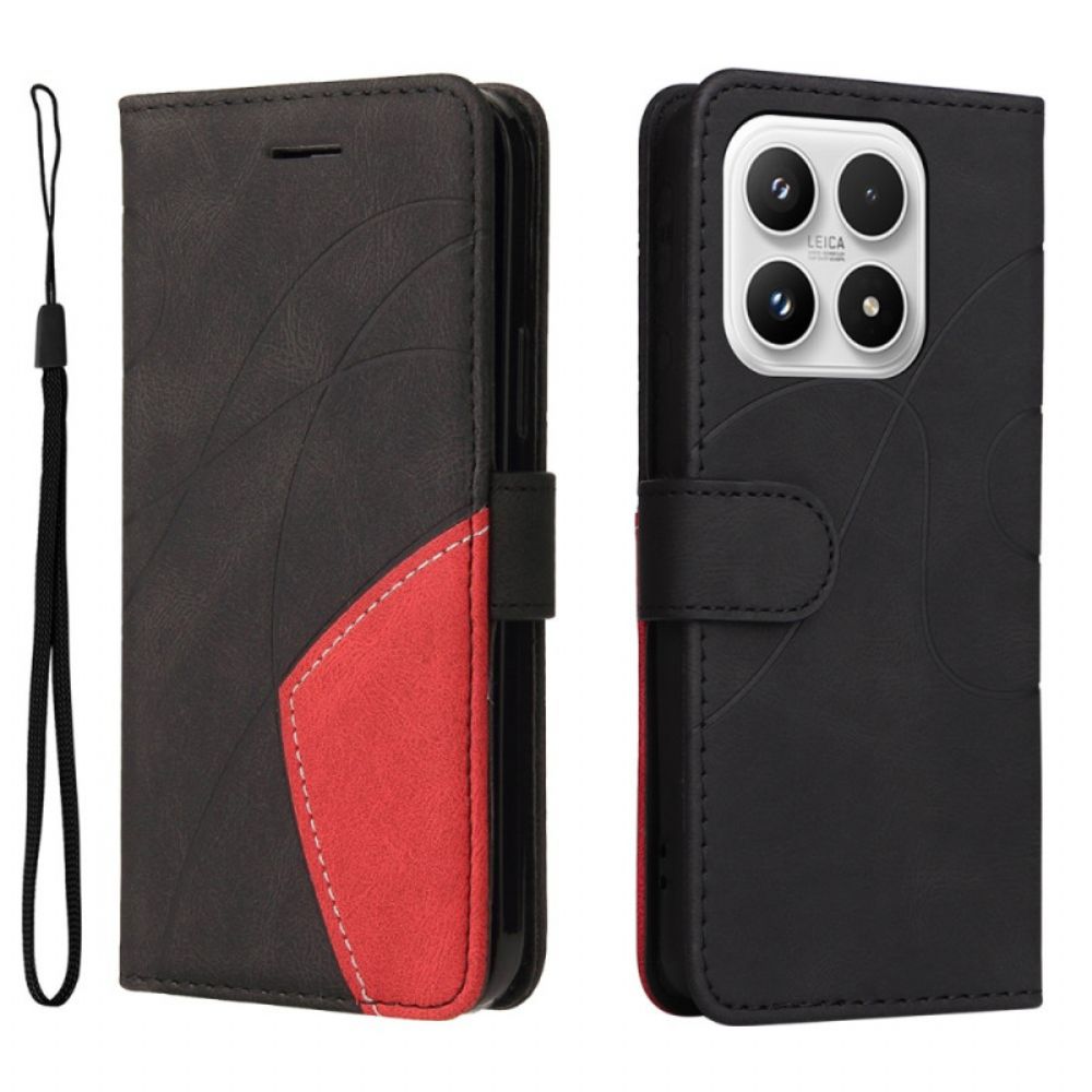 Leren Hoesje Xiaomi 17 Tweekleurig Golvend Bescherming Hoesje