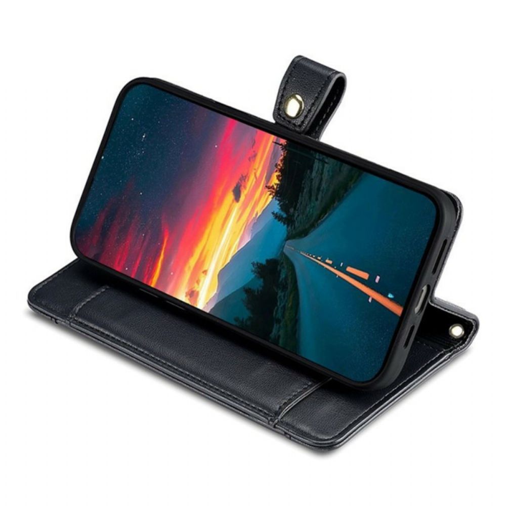 Leren Hoesje Xiaomi 17 Vak Met Rits En 2 Bandjes