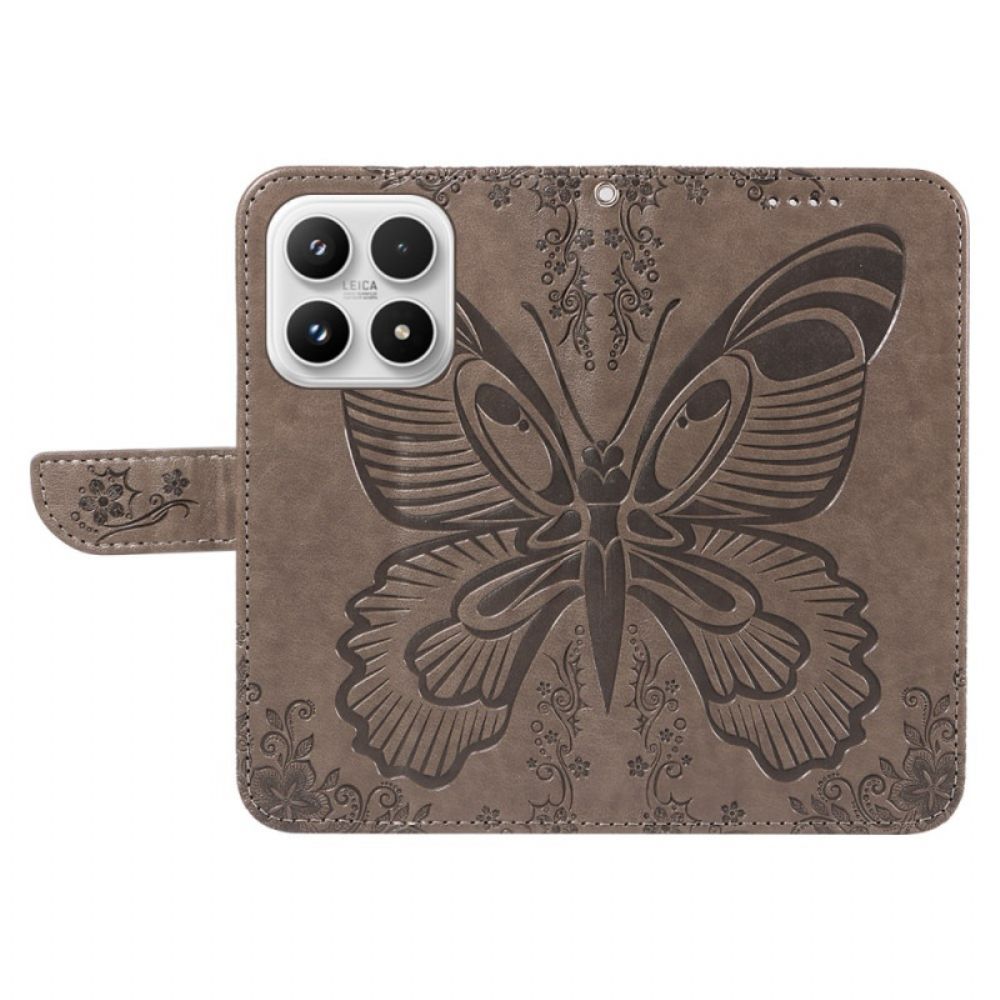 Leren Hoesje Xiaomi 17 Vlinderdesign Bescherming Hoesje