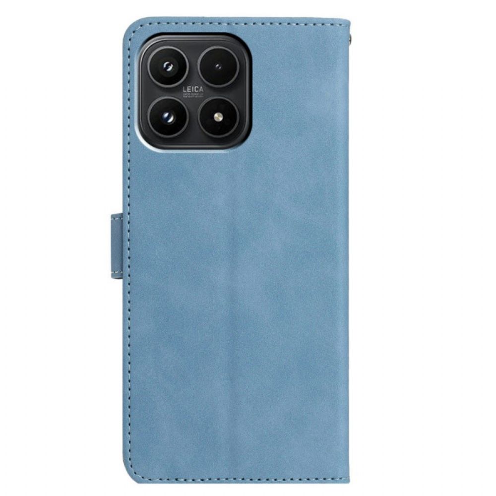 Leren Hoesje Xiaomi 17 Vlindervlucht Suède-effect Bescherming Hoesje