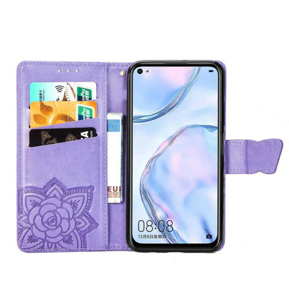 Leren Hoesje voor Huawei P40 Lite Halve Vlinders