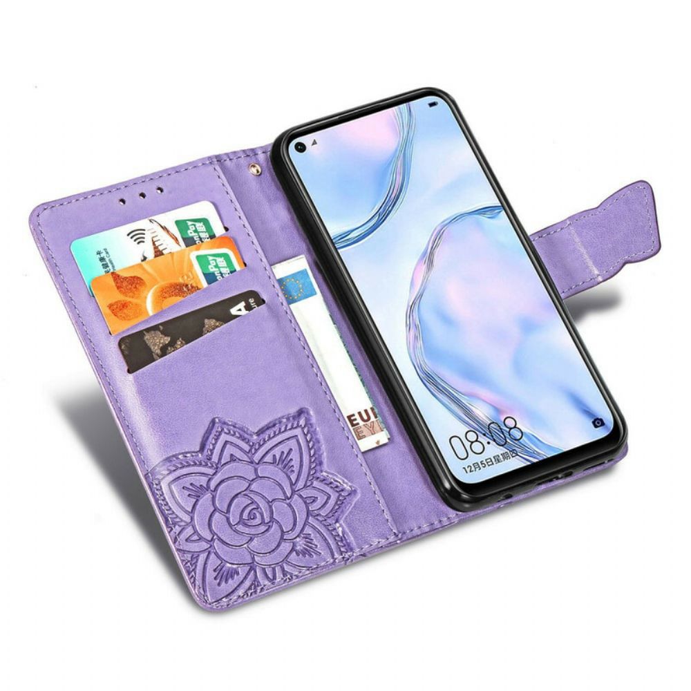 Leren Hoesje voor Huawei P40 Lite Halve Vlinders